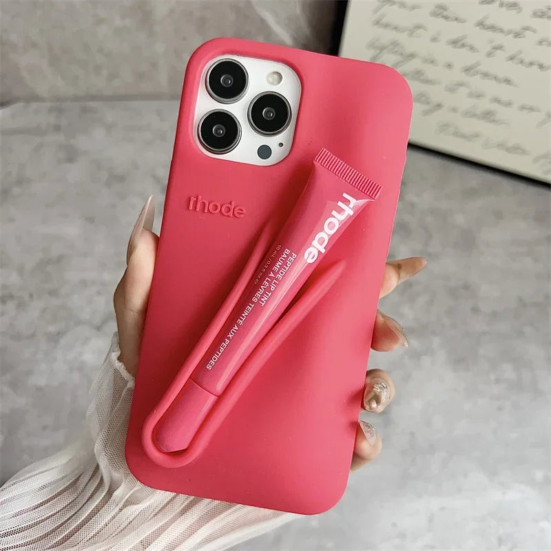 Hot Brand Lemontini Phone  Case for IPhone 11 12 13 14 15 16 Pro Max Plus 17 Air Makeup Lip Gloss Silicone Cover with Lip Glaze